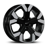 Alu kola AGT 16260, 16x6.5 5x108 ET40, černá + leštěný límec