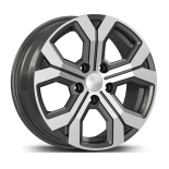 Alu kola AGT 16260, 16x6.5 5x114.3 ET40, šedivá matná + leštění