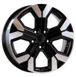 Alu kola AGT 17260, 17x6.5 5x114.3 ET32, černá + leštěný límec