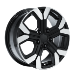 Alu kola AGT 17260, 17x6.5 5x114.3 ET32, černá + leštěný límec