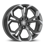 Alu kola AGT 17262, 17x7 5x108 ET40, šedivá + leštění