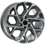 Alu kola AGT 18245, 18x8 6x120 ET45, šedivá + leštění (zátěžová)