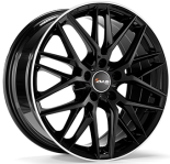 Alu kola AVUS VELGEN AF19, 17x7.5 5x112 ET30, černá lesklá + leštěný límec