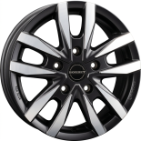 Alu kola BORBET CW5, 16x6 5x130 ET68, černá matná + leštění (zátěžová)