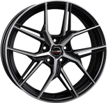 Alu kola BORBET QX, 19x8 5x112 ET44, černá matná + leštění