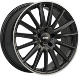 Alu kola CMS C23, 20x8 5x112 ET39, černá lesklá + leštěný límec (zátěžová)