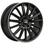 Alu kola CMS C23, 20x8 5x112 ET46, černá lesklá + leštěný límec (zátěžová)