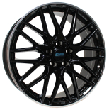 Alu kola CMS C25, 19x8 5x120 ET52, černá + leštěný límec (zátěžová)