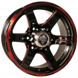 Alu kola Mille Miglia HI526, 16x8 6x139.7 ET0, Černá + červený límec
