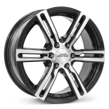Alu kola INTER ACTION KARGIN 6, 16x7 6x130 ET50, černá lesklá + leštění (zátěžová)