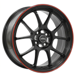 Alu kola INTER ACTION PHOENIX, 15x6.5 4x100 ET37, černá lesklá s červenou linkou