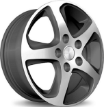 Alu kola IRMSCHER WAVE STAR, 17x7 5x130 ET62, šedivá matná + leštění (zátěžová)