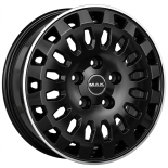 Alu kola MAK OVERLAND, 17x7 6x130 ET51, černá lesklá + leštěný límec (zátěžová)