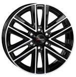 Alu kola Mille Miglia MMRX36, 17x6.5 6x120 ET50, černá + leštění (zátěžová)