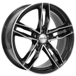 Alu kola MONACO WHEELS RR8M, 17x7.5 5x100 ET35, černá lesklá + leštění