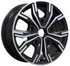 Alu kola Racing Line 6408, 16x6.5 5x114.3 ET45, černá + leštění (zátěžová)