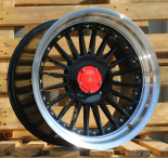 Alu kola Racing Line 7307F, 17x8 5x120 ET20, černá + leštěný límec