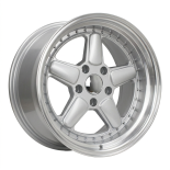 Alu kola Racing Line 7961F, 17x7.5 4x100 ET30, stříbrná + leštěný límec