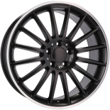 Alu kola Racing Line A1020, 18x8 5x112 ET45, Černá matná + leštěný límec