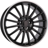 Alu kola Racing Line A1020, 19x8 5x112 ET45, černá matná + leštěný límec