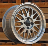 Alu kola Racing Line A1025, 17x7.5 4x100 ET35, stříbrná + leštěný límec