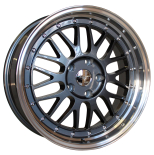 Alu kola Racing Line A1025, 17x7.5 5x120 ET34, šedivá + leštěný límec