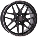 Alu kola Racing Line A1257, 18x8 5x112 ET40, Černá matná + leštěný límec