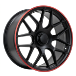 Alu kola Racing Line B1258, 19x8.5 5x112 ET43, černá matná + červený límec