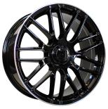 Alu kola Racing Line B1268, 17x7.5 5x112 ET35, černá + leštěný límec