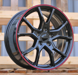 Alu kola Racing Line B1418, 17x7.5 5x114.3 ET45, černá s červenou linkou