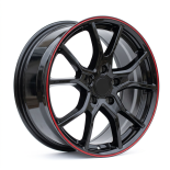Alu kola Racing Line B1418, 18x8 5x114.3 ET45, černá s červenou linkou