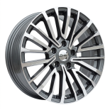 Alu kola Racing Line B1515, 18x8 5x120 ET50, šedivá + leštění (zátěžová)