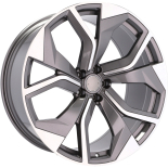 Alu kola Racing Line B1637, 20x9 5x112 ET25, šedivá + leštění (zátěžová)