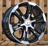 Alu kola Racing Line B1649, 17x7.5 6x139.7 ET38, černá + leštění (zátěžová)