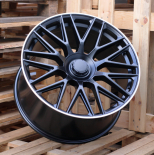 Alu kola Racing Line B1766, 22x10 5x112 ET43, černá matná + leštěný límec