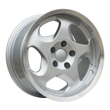 Alu kola Racing Line B2418, 17x8 5x120 ET15, stříbrná + leštěný límec