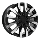 Alu kola Racing Line B3023, 16x6.5 6x130 ET54, černá + leštění (zátěžová)