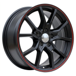Alu kola Racing Line B5253, 16x7 5x100 ET36, černá matná + červený límec