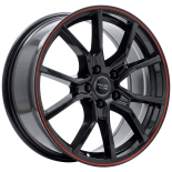 Alu kola Racing Line B5253, 17x7 5x105 ET40, černá s červenou linkou