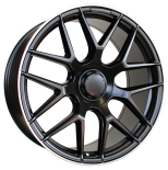 Alu kola Racing Line B5318, 20x8.5 5x112 ET36, Černá matná + leštěný límec