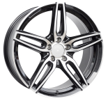 Alu kola Racing Line B5434, 17x7.5 5x112 ET45, černá + leštění