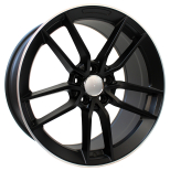 Alu kola Racing Line B5461, 19x8 5x112 ET43, černá matná + leštěný límec