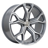 Alu kola Racing Line B5498, 22x9.5 5x112 ET37, šedivá matná + leštění (zátěžová)