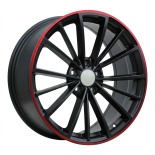 Alu kola Racing Line B5937, 17x7.5 5x112 ET51, černá matná + červený límec