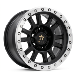 Alu kola Racing Line B5944, 16x8 5x139.7 ET-12, černá matná + leštěný límec (zátěžová)