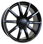 Alu kola Racing Line BK913, 20x9.5 5x112 ET38, Černá matná + leštěný límec