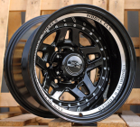 Alu kola Racing Line BK936, 15x10 6x139.7 ET-44, černá + leštění (zátěžová)