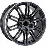 Alu kola Racing Line BY476, 20x9.5 5x130 ET50, černá + leštěný límec (zátěžová)