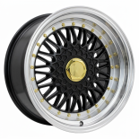 Alu kola Racing Line BY479, 17x7.5 8x100 ET35, černá + leštěný límec