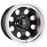 Alu kola Racing Line BY997, 16x8 6x139.7 ET, černá matná + leštěný límec (zátěžová)